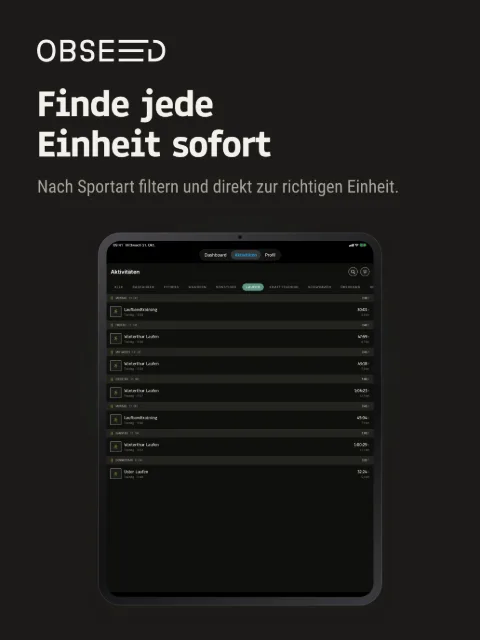 Aktivitäten filtern – iPad 13″