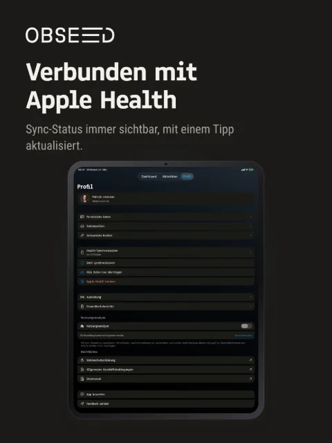 Profil & Health Sync – iPad 13″