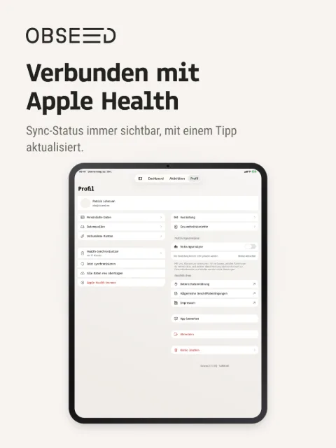 Profil & Health Sync – iPad 13″