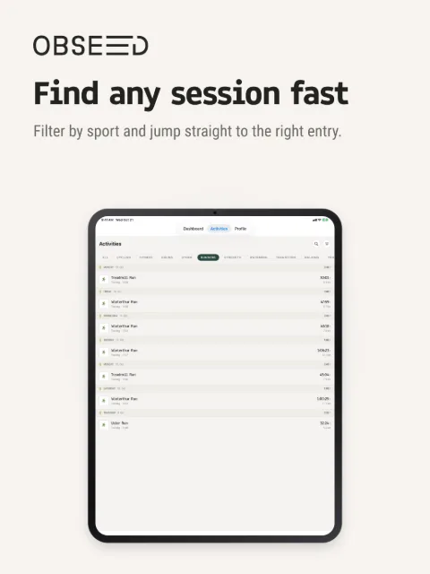Aktivitäten filtern – iPad 13″