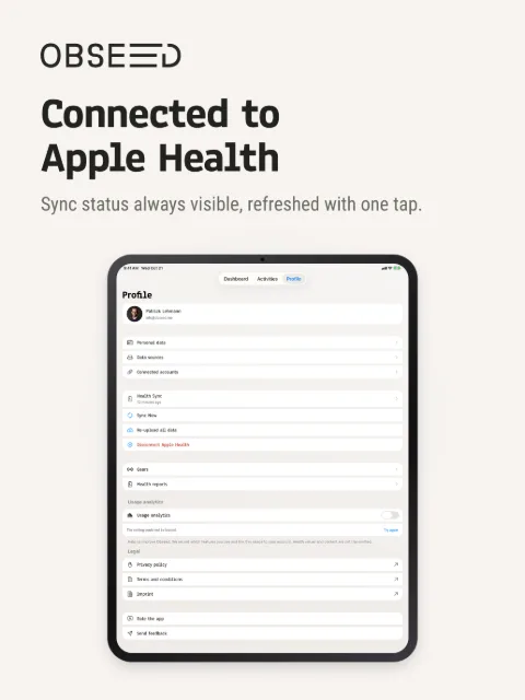 Profil & Health Sync – iPad 13″